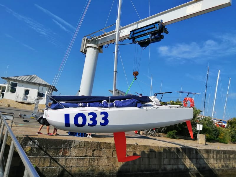 Mise à l'eau du bateau