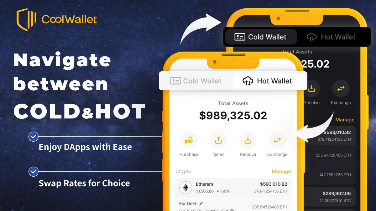 Coolwallet App: New Web3 Hot Wallet Module for Safe Self-Custody; Navigate between COLD & HOT Wallets