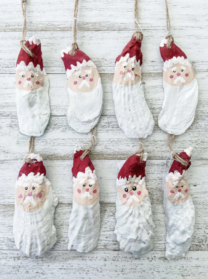 Adult Crafts: Oyster Shell Santa Ornaments