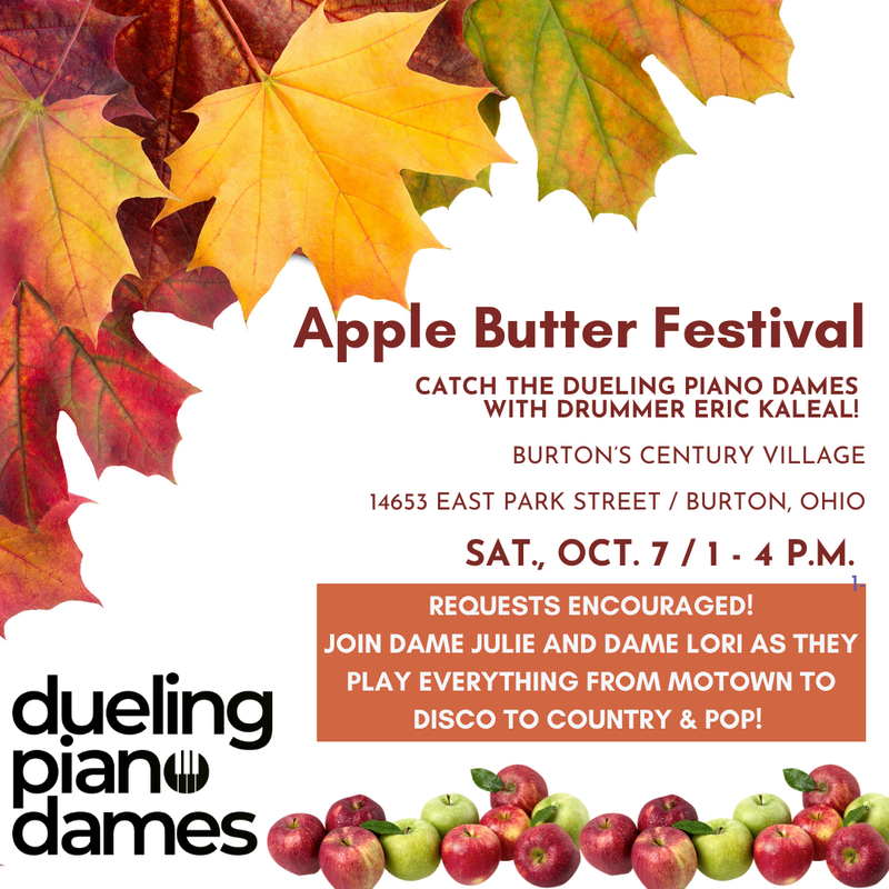 Dueling Piano Dames Play the 2023 Apple Butter Festival with Eric Kaleal!