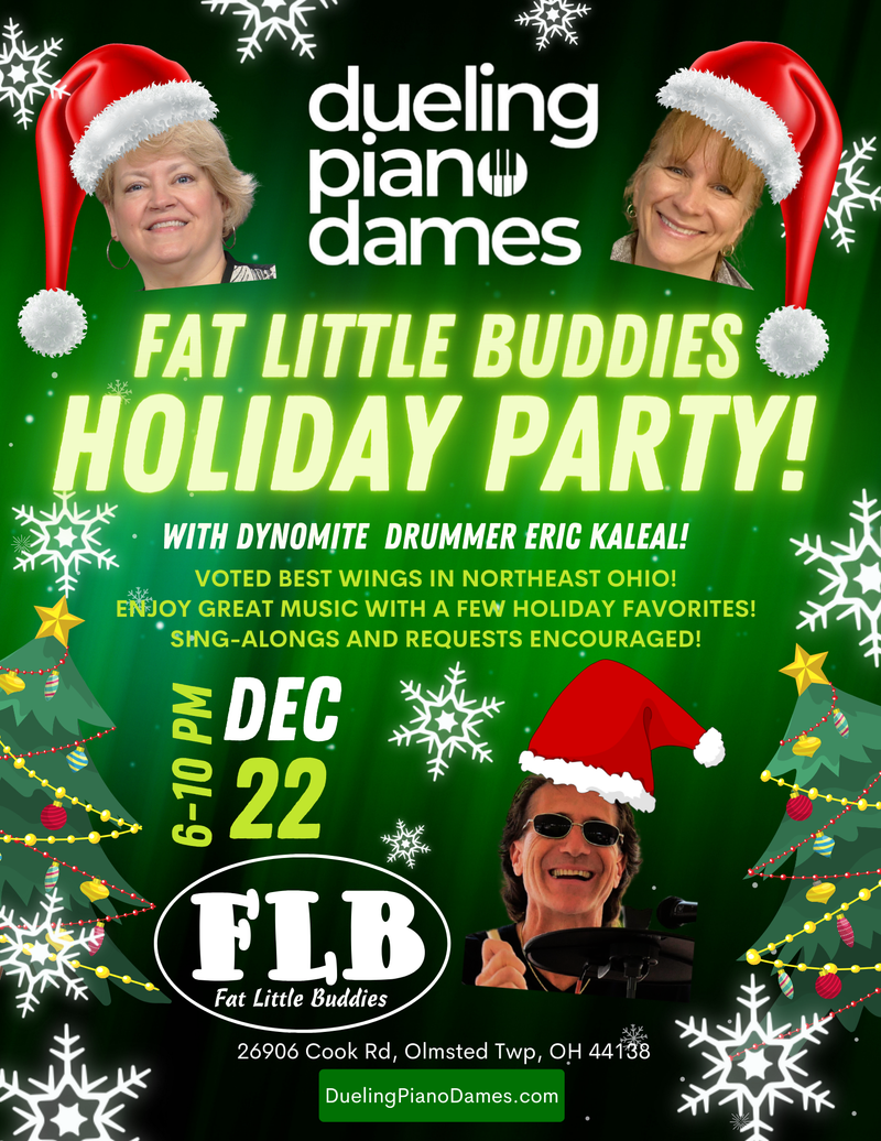 Dueling Piano Dames play Fat Little Buddies Christmas Party