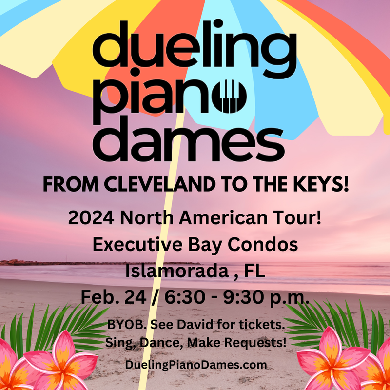 Dueling Piano Dames play Executive Bay Condos in Islamorada, FL