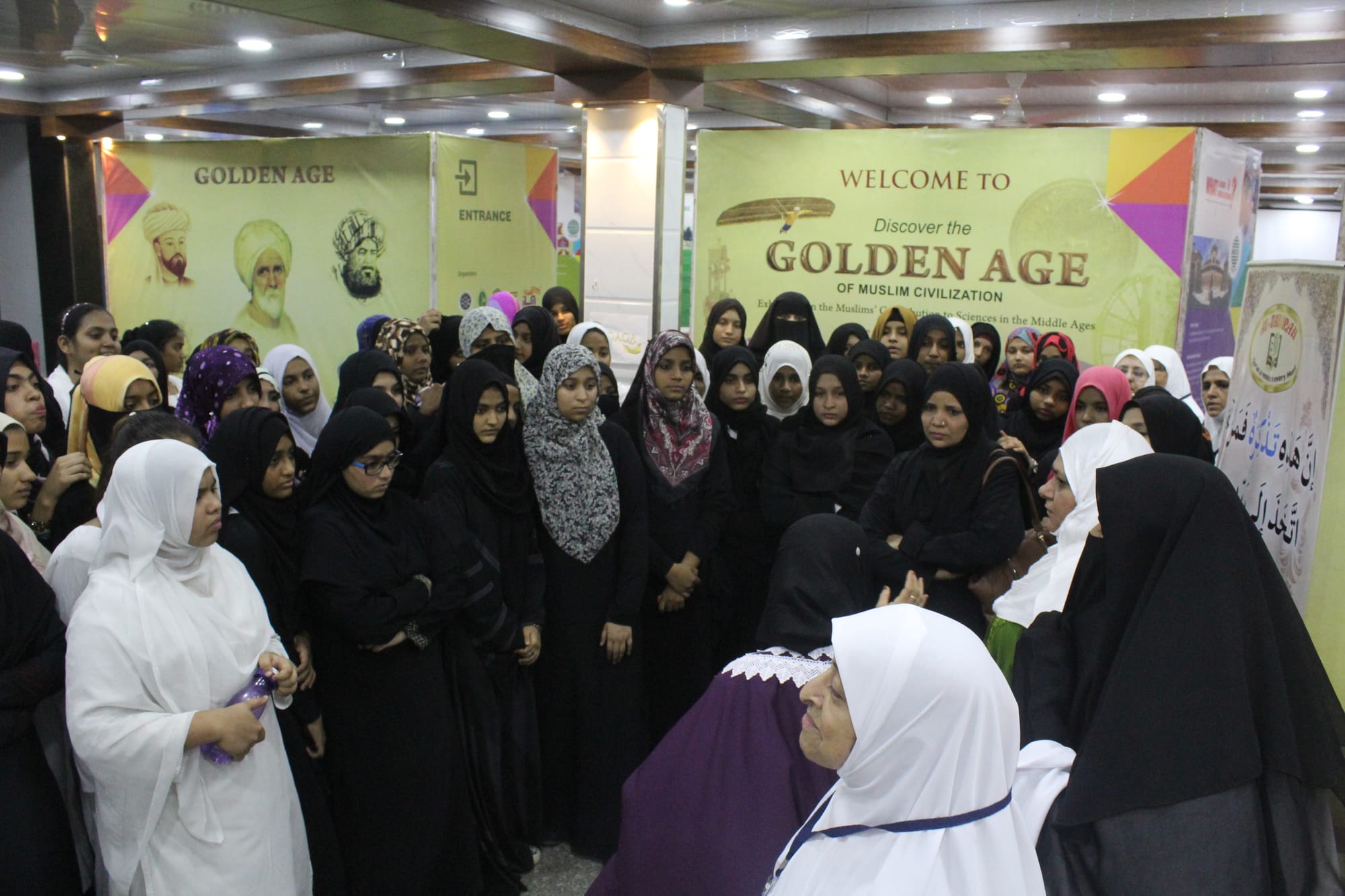 Ustaza Shafiqa giving an introductory talk about the exhibition to the visitors