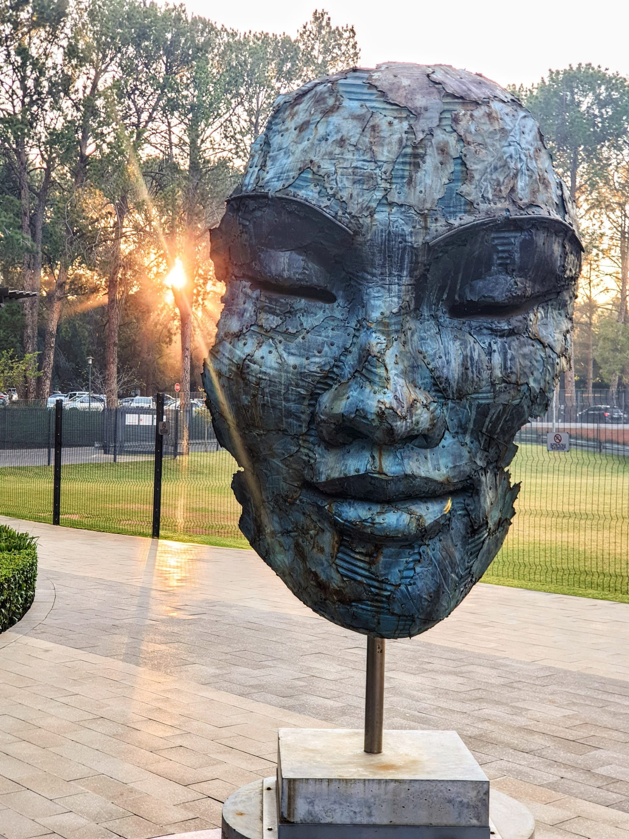 Anton Smit sculpture in morning light Loftus Park
