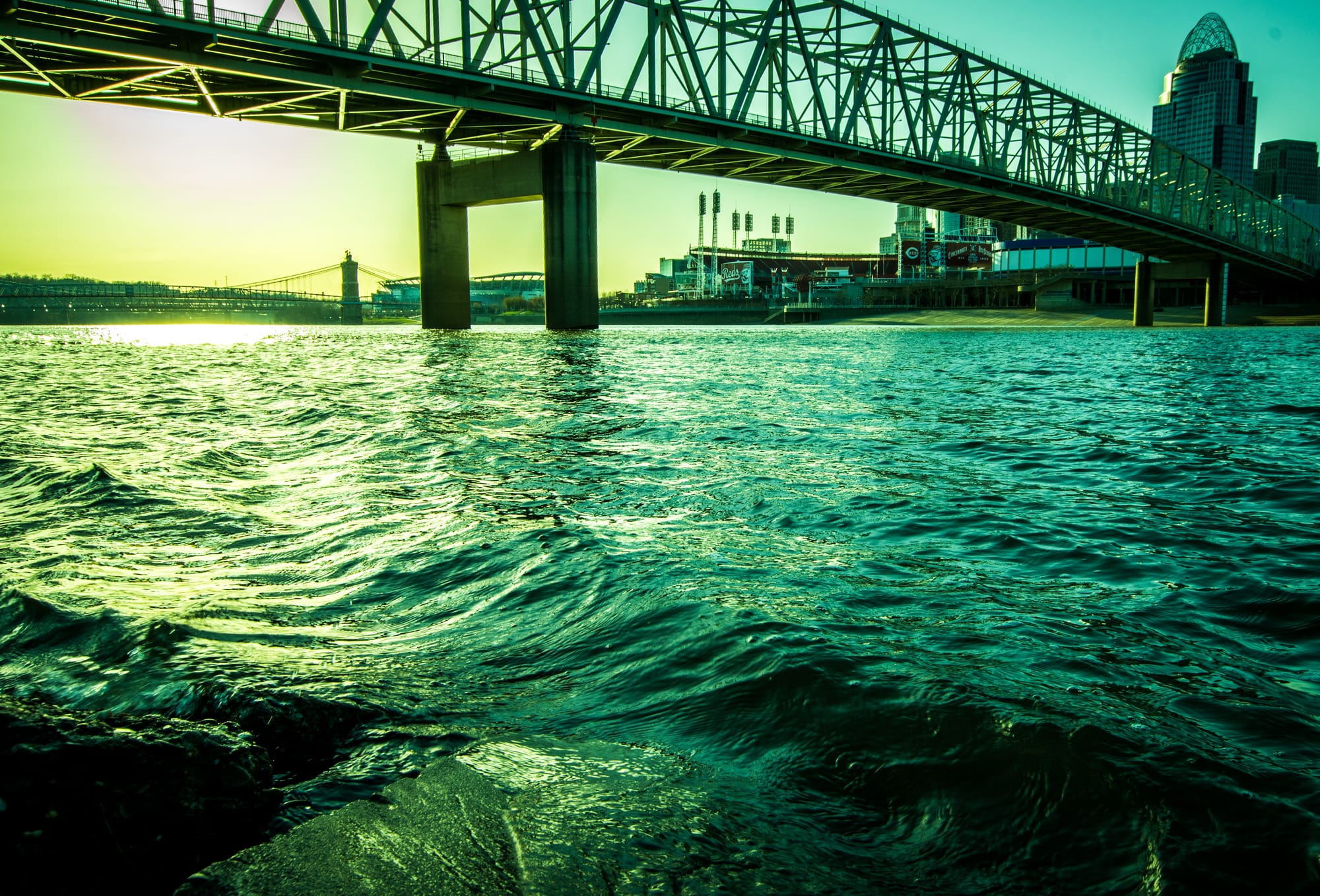 TAYLOR - SOUTHGATE BRIDGE VIEW FROM NEWPORT, KY