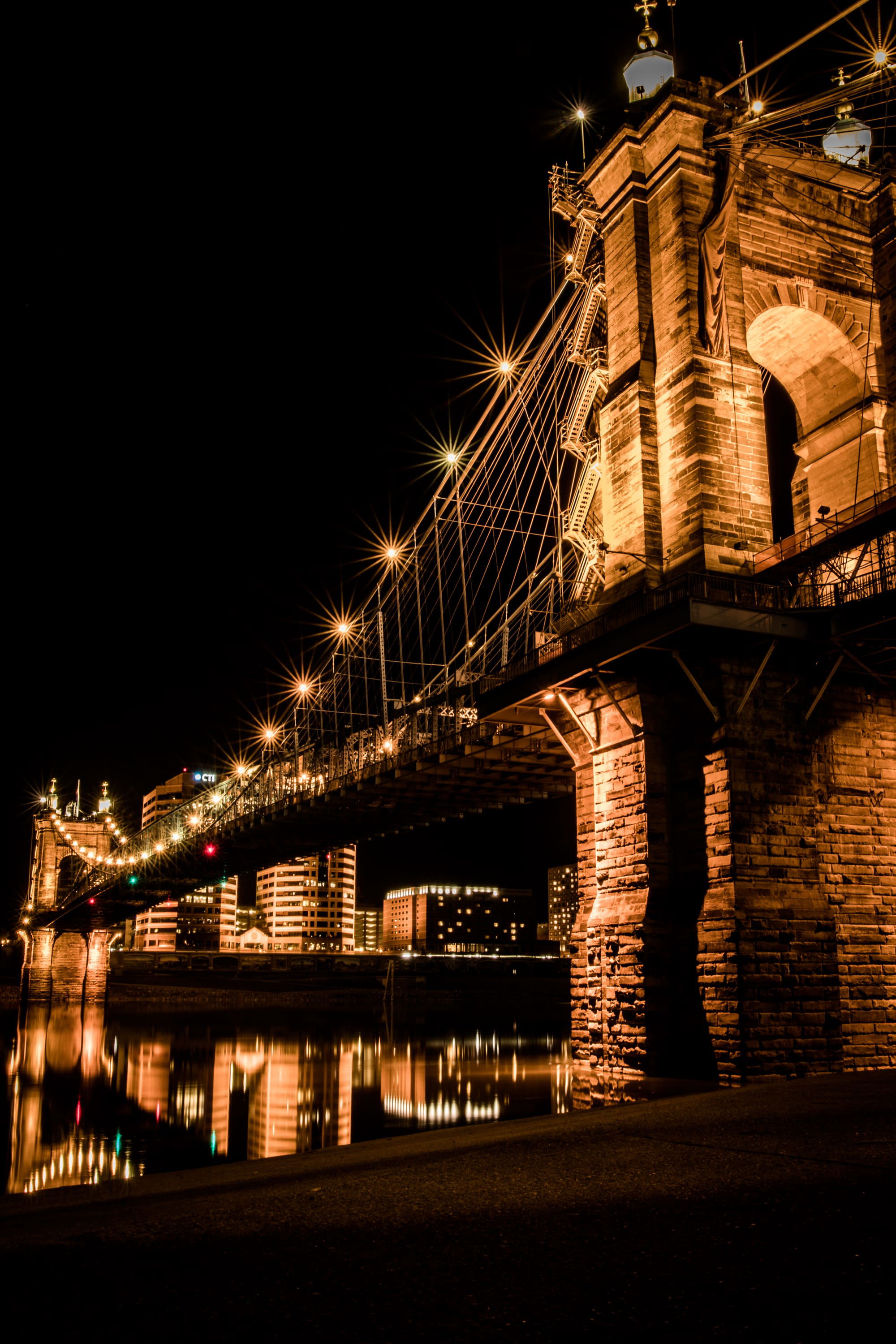 ROEBLING SUSPENSION BRIDGE VIEW FROM CINCINNATI