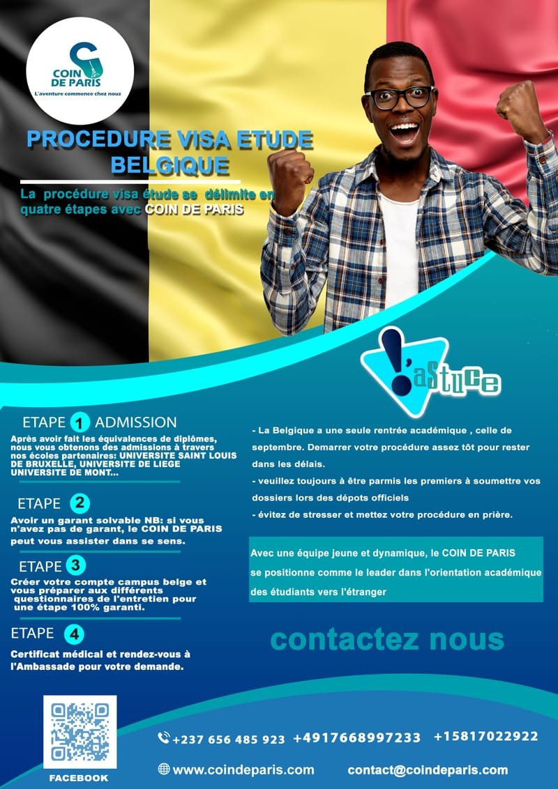 procédure visa étude belgique