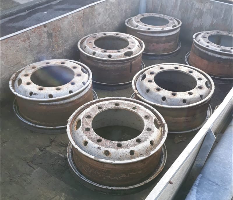 Rims (wheels) sent for sandblasting - 20 January 2022