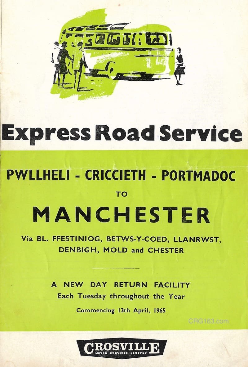 Service X69 Pwllheli - Manchester - 1965