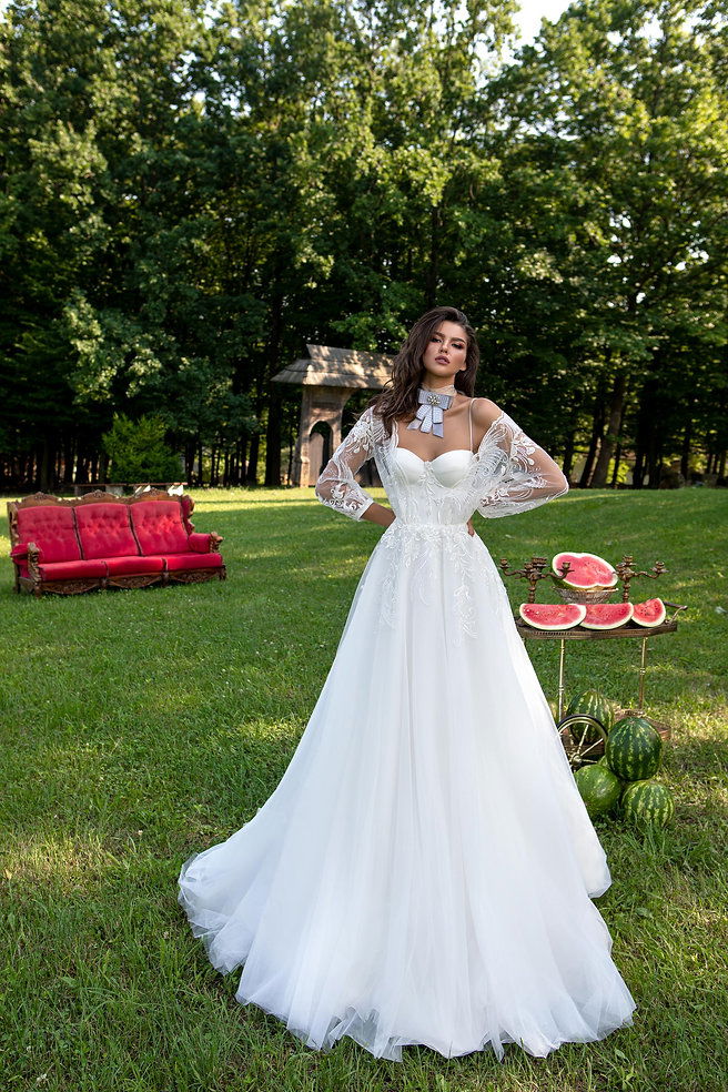 Svatební šaty OPERA (s přišitým bolerkem), kolekce The Spark 2022
