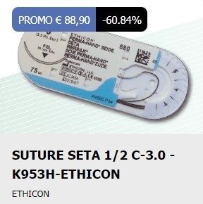 SUTURE SETA 1/2 C-3.0 -K953H-ETHICON