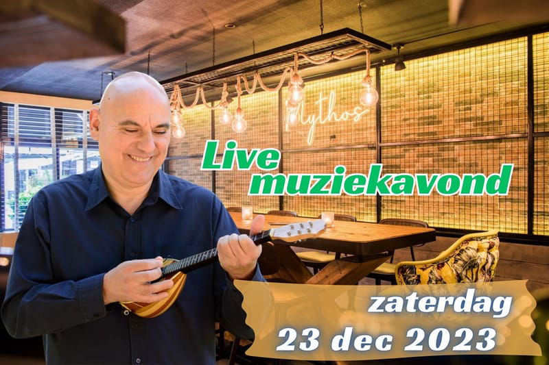 Live muziekavond zaterdag 23 december 2023