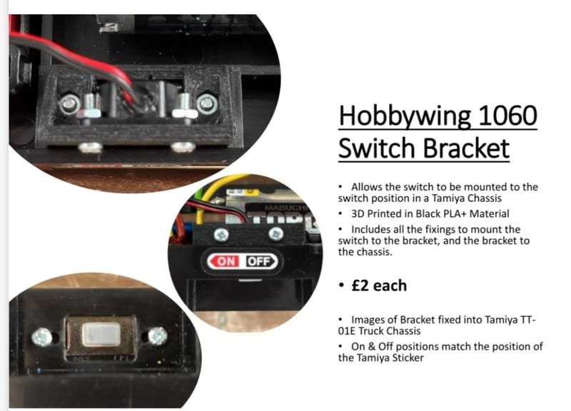 Hobbywing 1060 Switch Bracket