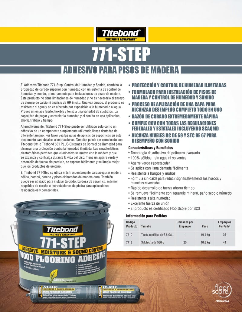 ADHESIVOS PISOS MADERA - Titebond Chile