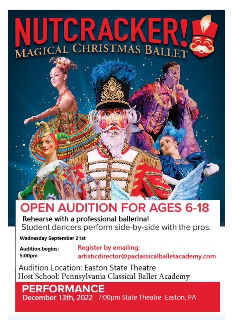 Open Audition Registration form for Nutcracker! Magic of Christmas