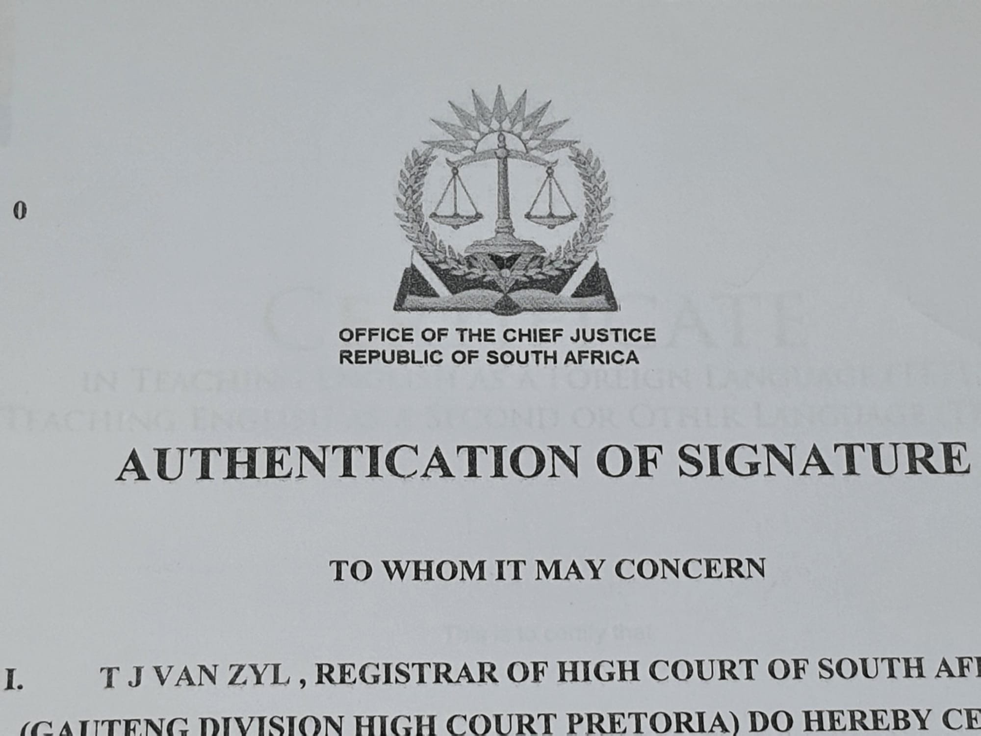 High Court Authentication