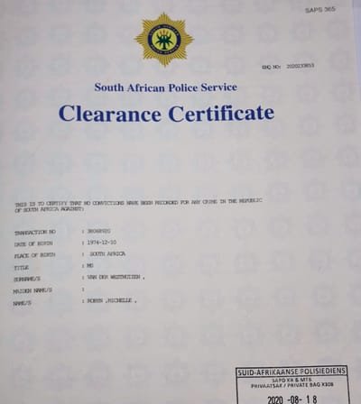 What is a south african SAPS Police Clearance Certificate? Why do I need one?   image