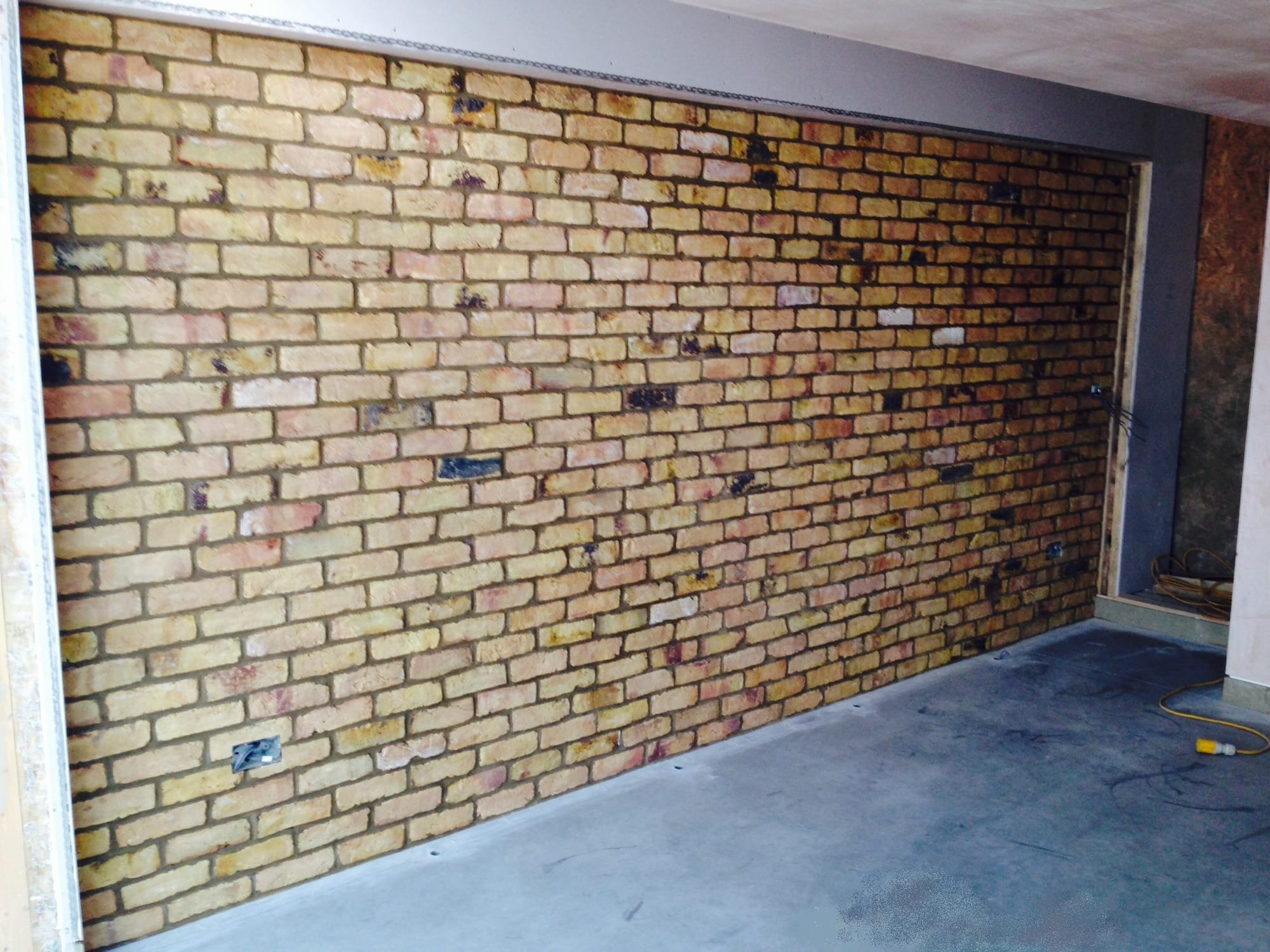 Brick slip feature wall as part of Wandsworth SW18 kitchen extension