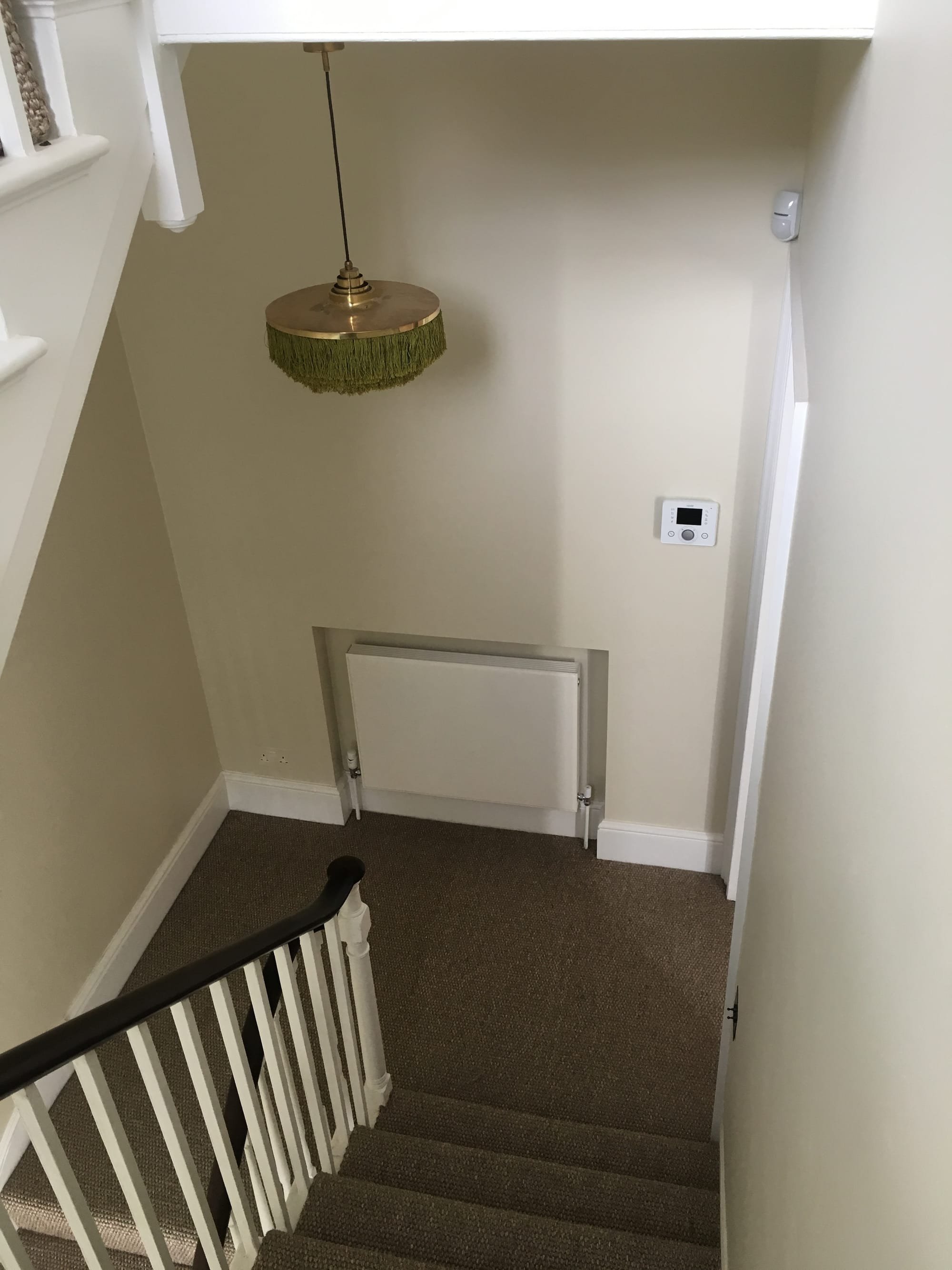 Recess built for hallway radiator as part of Clapham house refurbishment