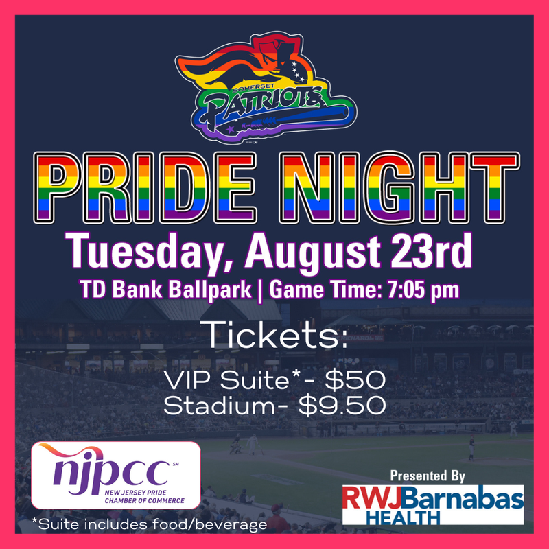 Pride Night Set For Tuesday, June 13 At TD Bank Ballpark