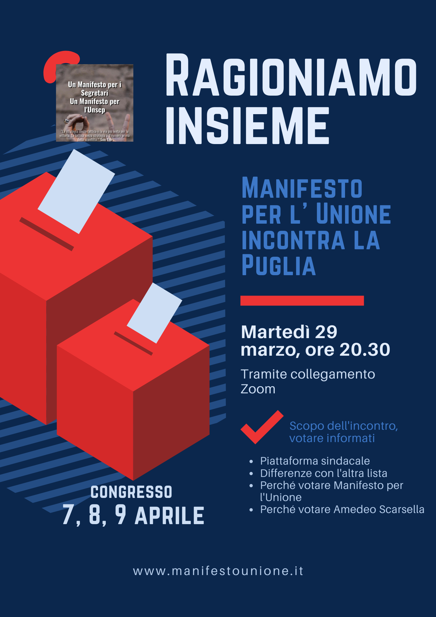 Ragioniamo insieme! Manifesto per l'Unione incontra i colleghi della Puglia