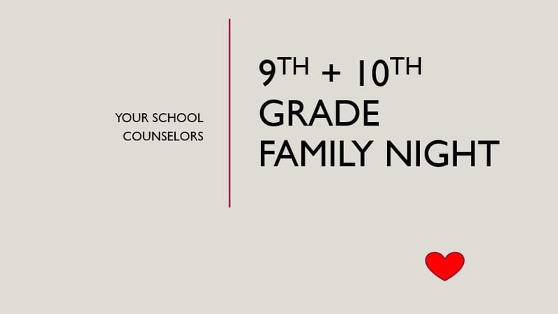 9th and 10th Grade Parent Night Presentation