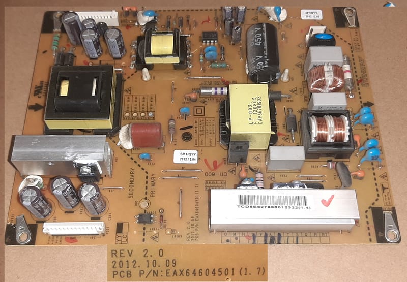 EAX64604501(1.7) REV 2.0 FUENTE POWER SUPPLY BOARD SCHEDA LG 32CS460