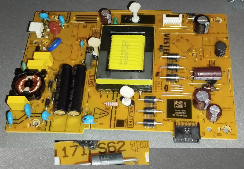 CARTE D'ALIMENTATION V71A00029501 pour Télé