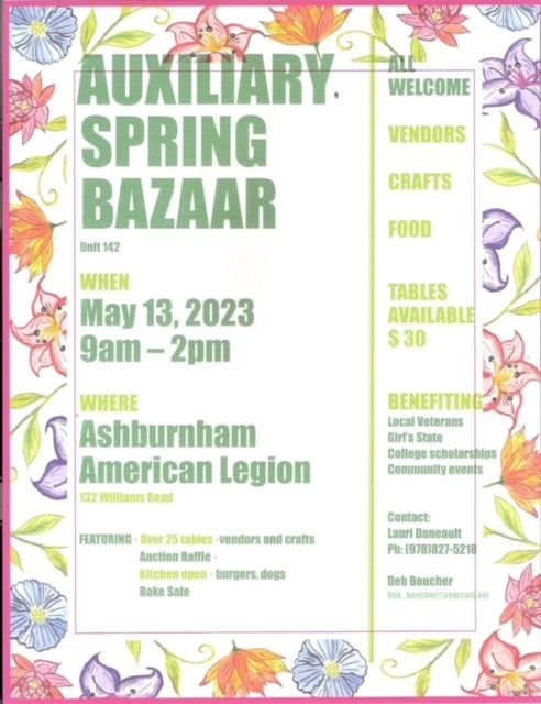 Ashburnham Legion Auxiliary Spring Bazaar