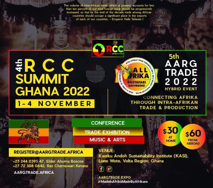 RASTAFARI CONTINENTAL COUNCIL TO HOST SUMMIT AND TRADE EXPO IN GHANA.