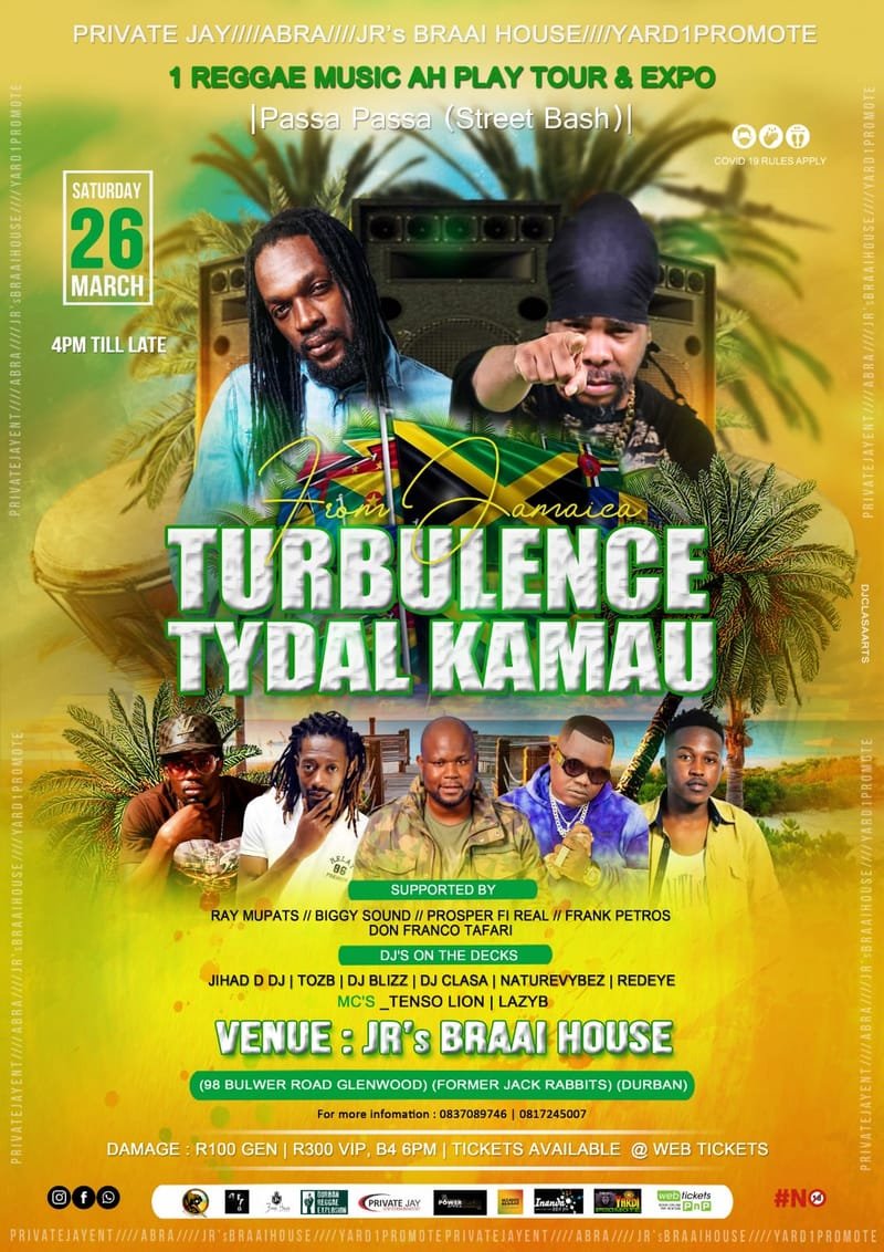 1 Reggae Music Ah Play Tour & Expo - Ft. Turbulence x Tydal Kamau