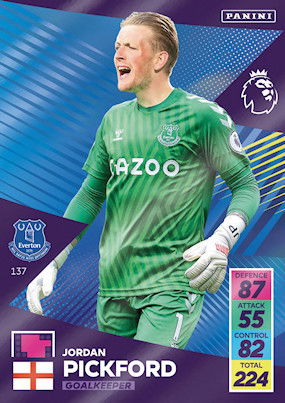 137. Jordan Pickford (Everton) Panini Adrenalyn XL 2021/22 - MVP