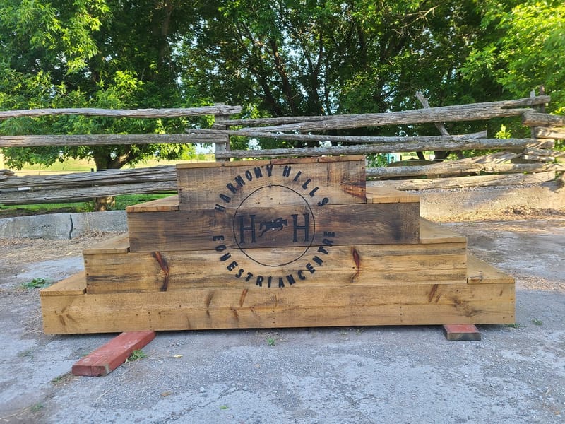 custom mounting block Harmony Hills Equestrian Center
