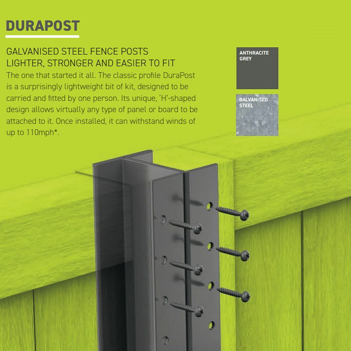 Durapost Classic Gate Corner Galvanised 2.4mts