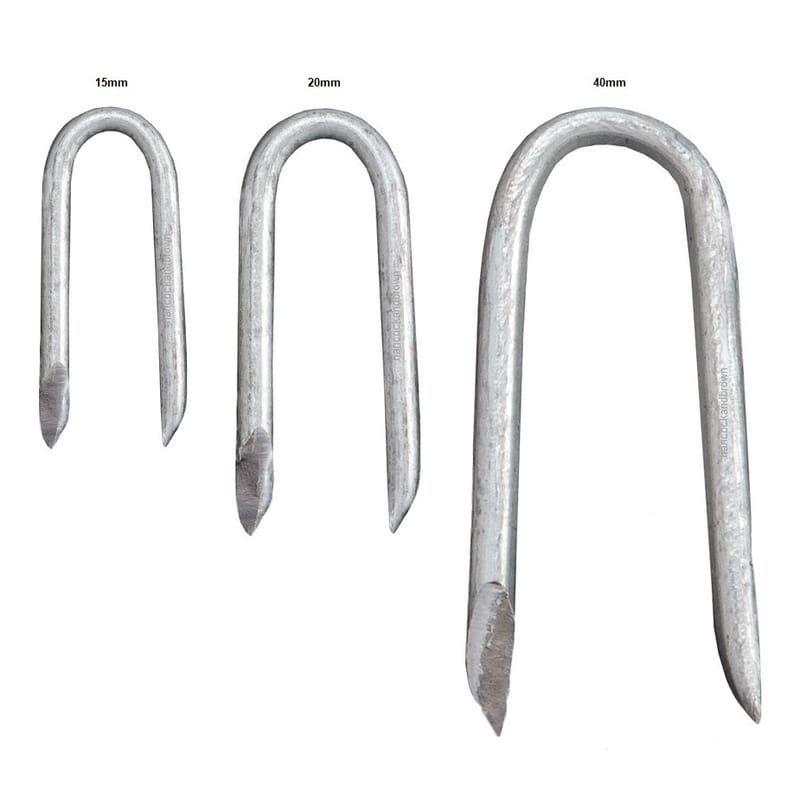 Fencing Staples (Galvanised Steel) 15mm, 20mm, and 40mm Long