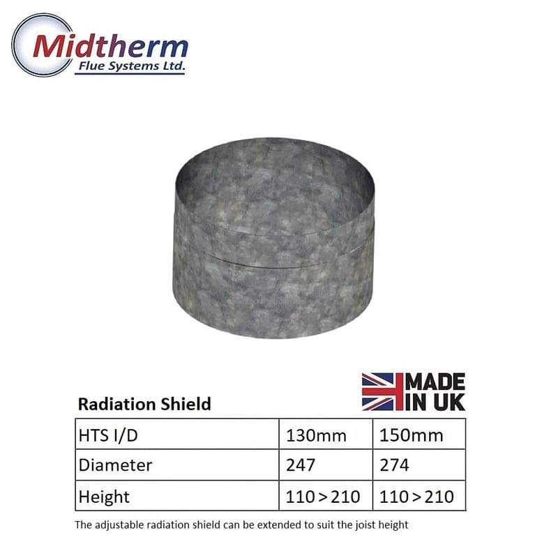 Radiation Shield Adjustable HTS Flue Pipe Fitting