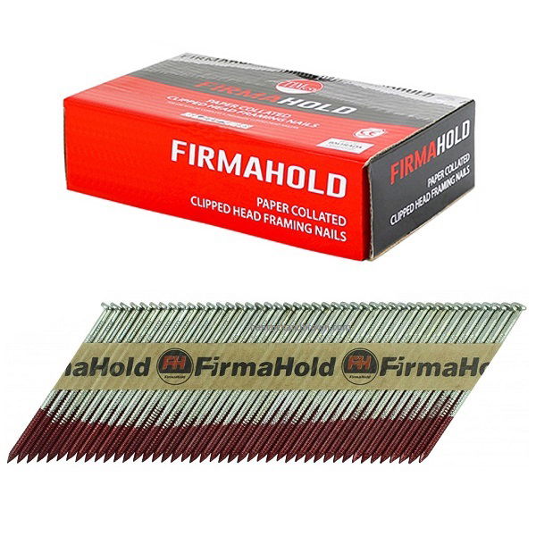 Smooth Shank 90mm Long Firmahold Gun Nails Angled Collated