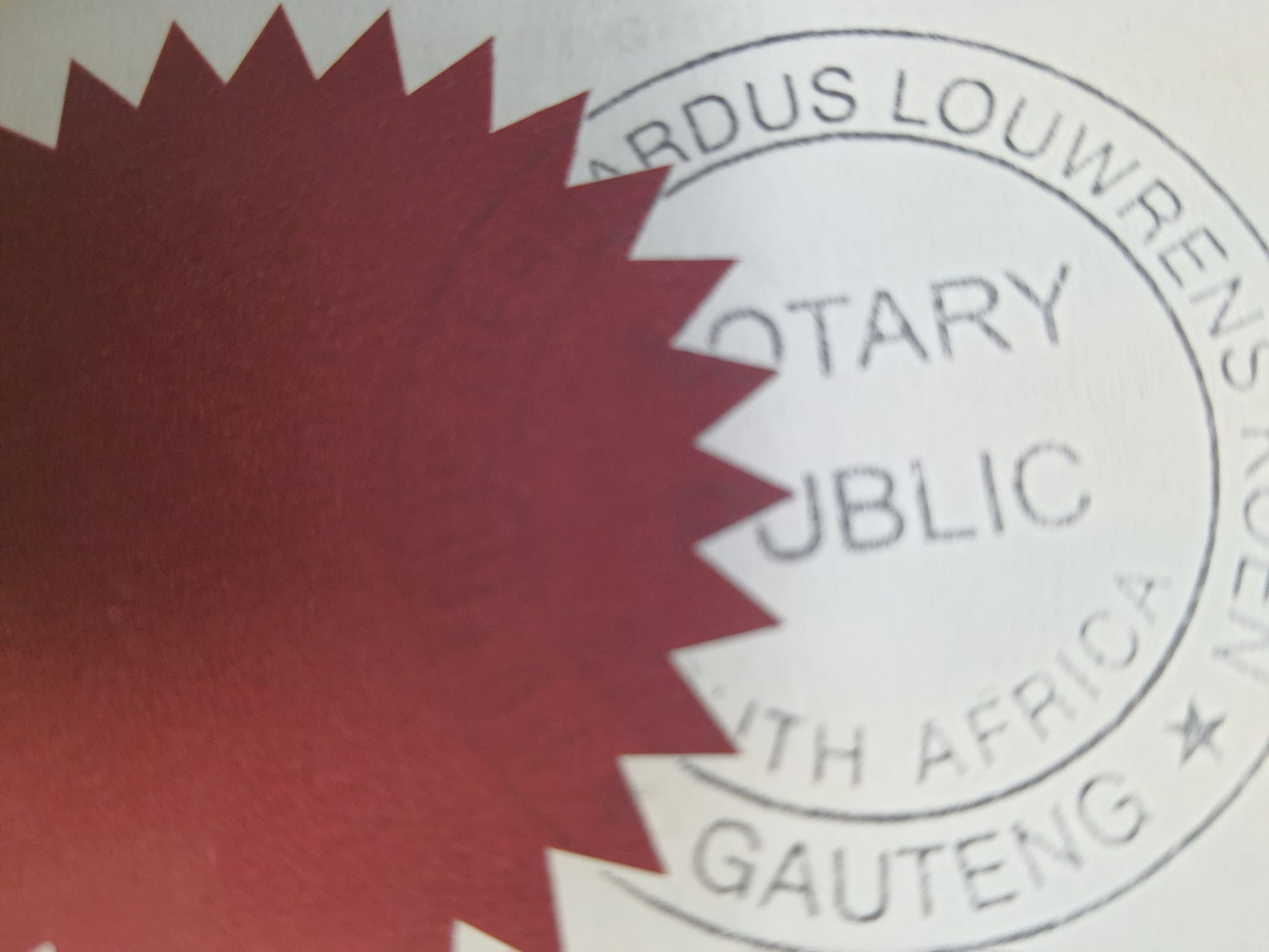 Notary Public Stamp And Red Seal Notary Public Services Pretoria