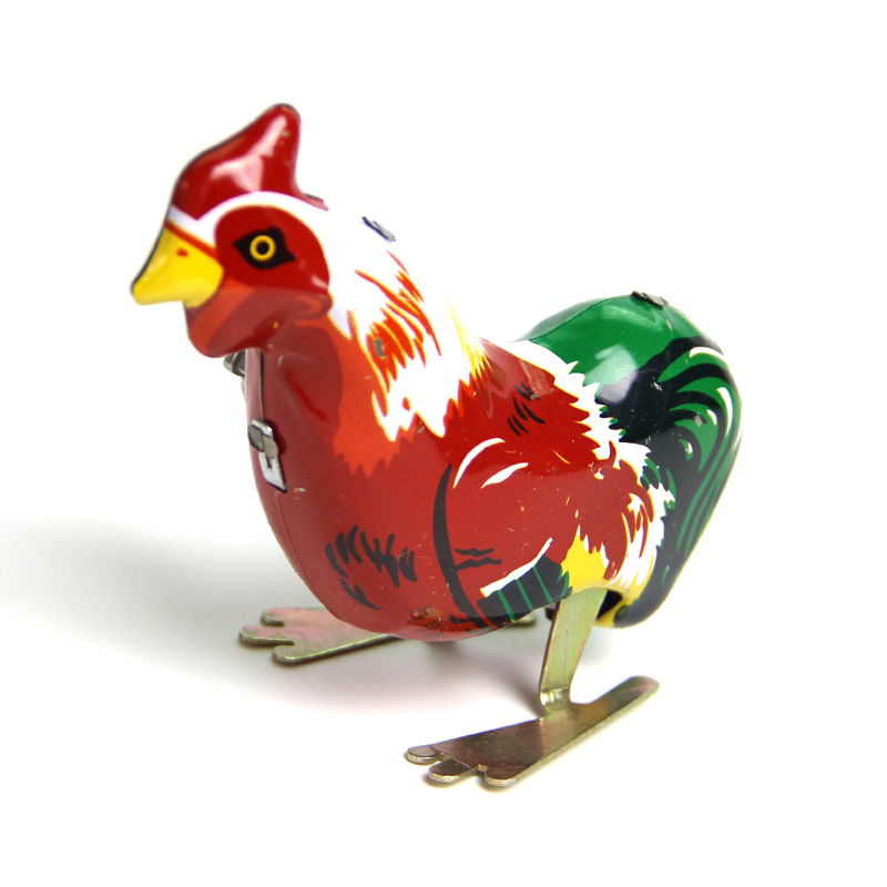 Jumping Rooster Vintage Windup metal toy Toysmart