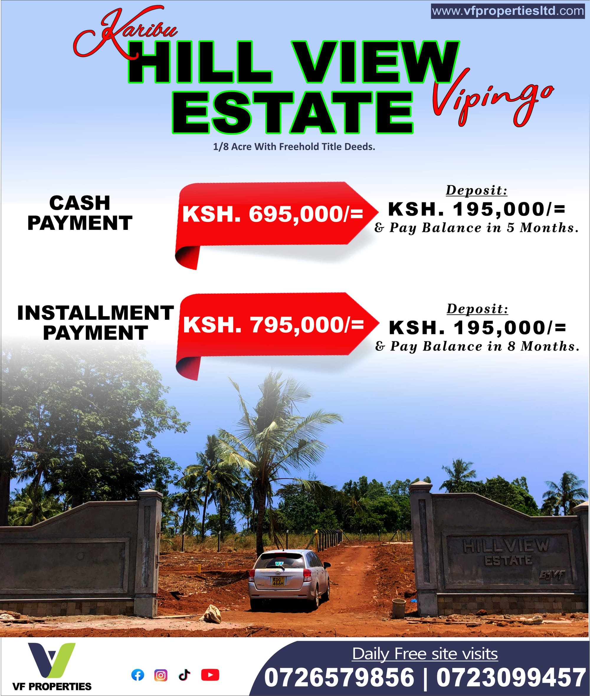 HillView Estate 1/8 acre Plots for Just Ksh. 695,000/=