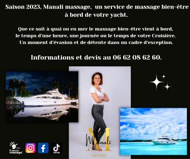 Manalî massage sur votre Yacht pour la saison 2023