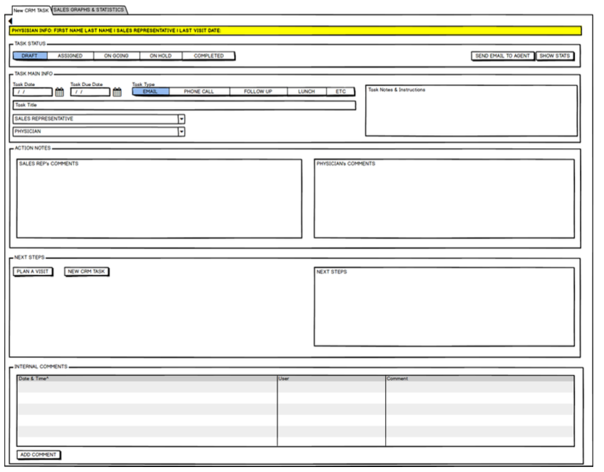 Medical CRM Analysis & Mockups