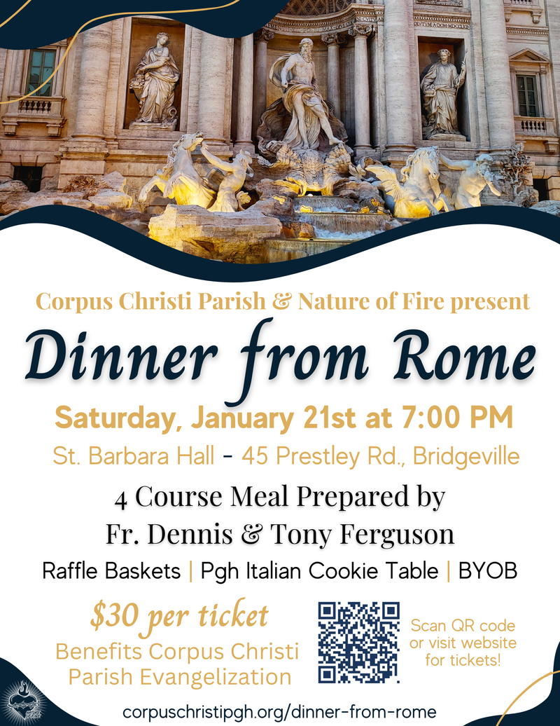 Dinner From Rome [Corpus Christi Fundraiser]