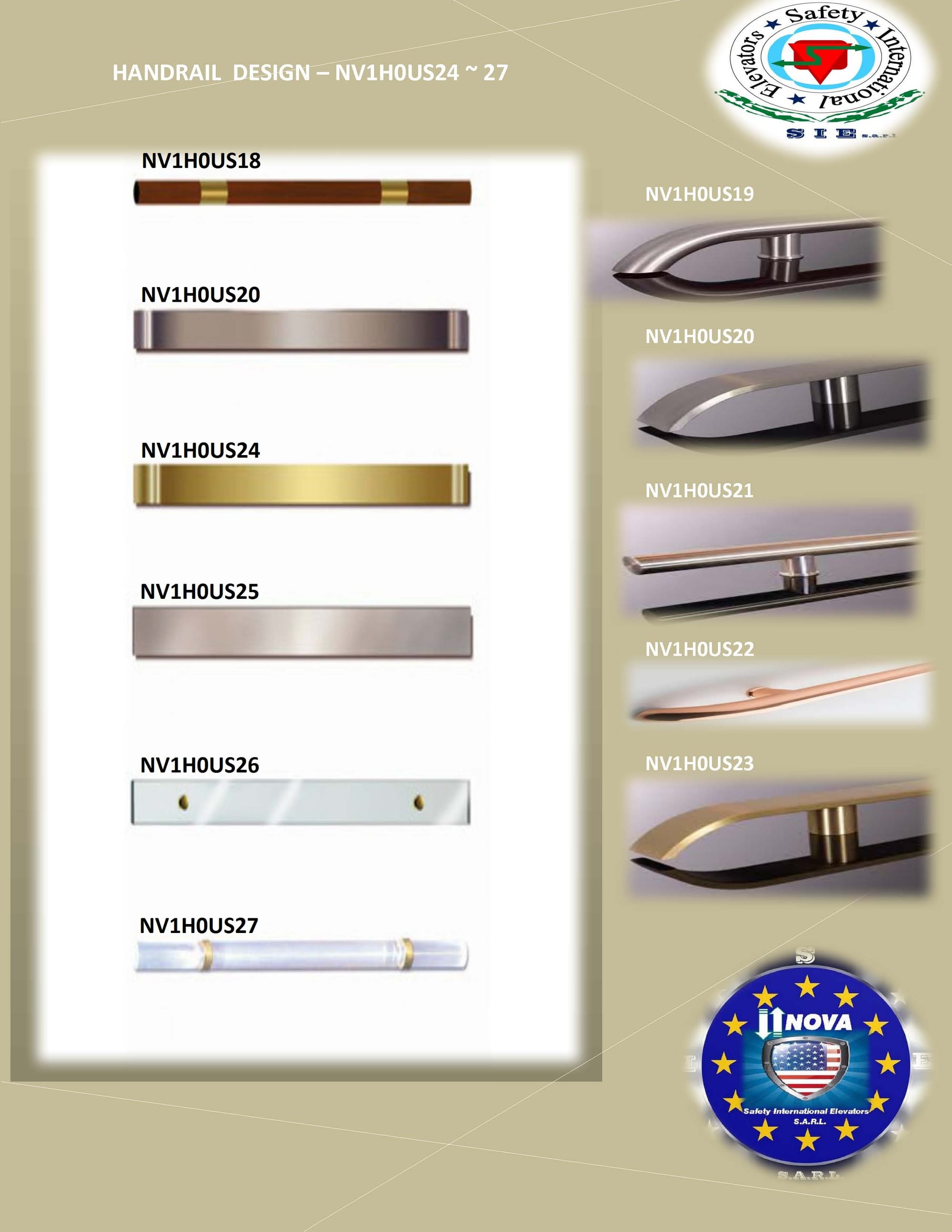 STANDARD ELEVATOR HANDRAILS