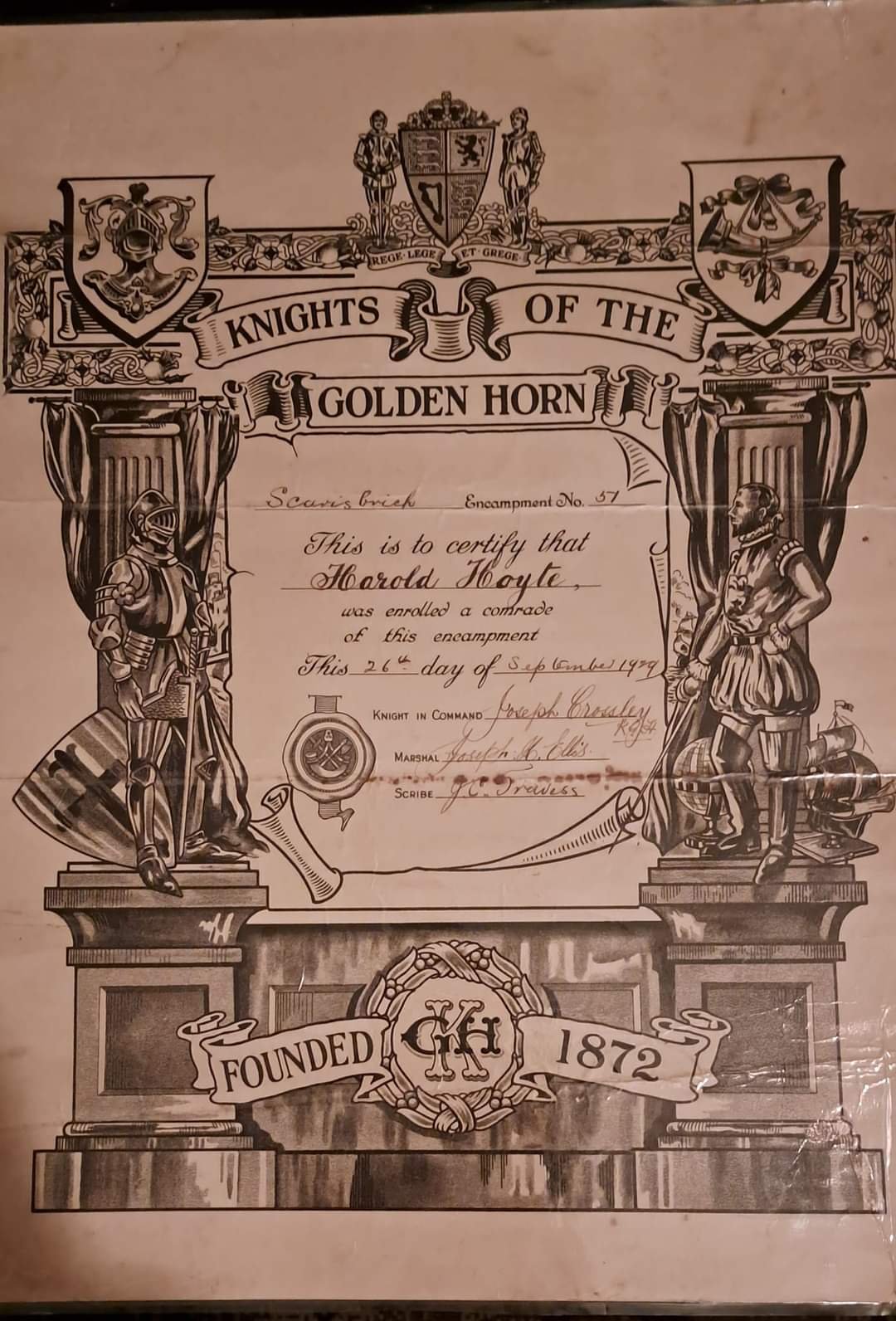 Great Grandfather's Certificate Found