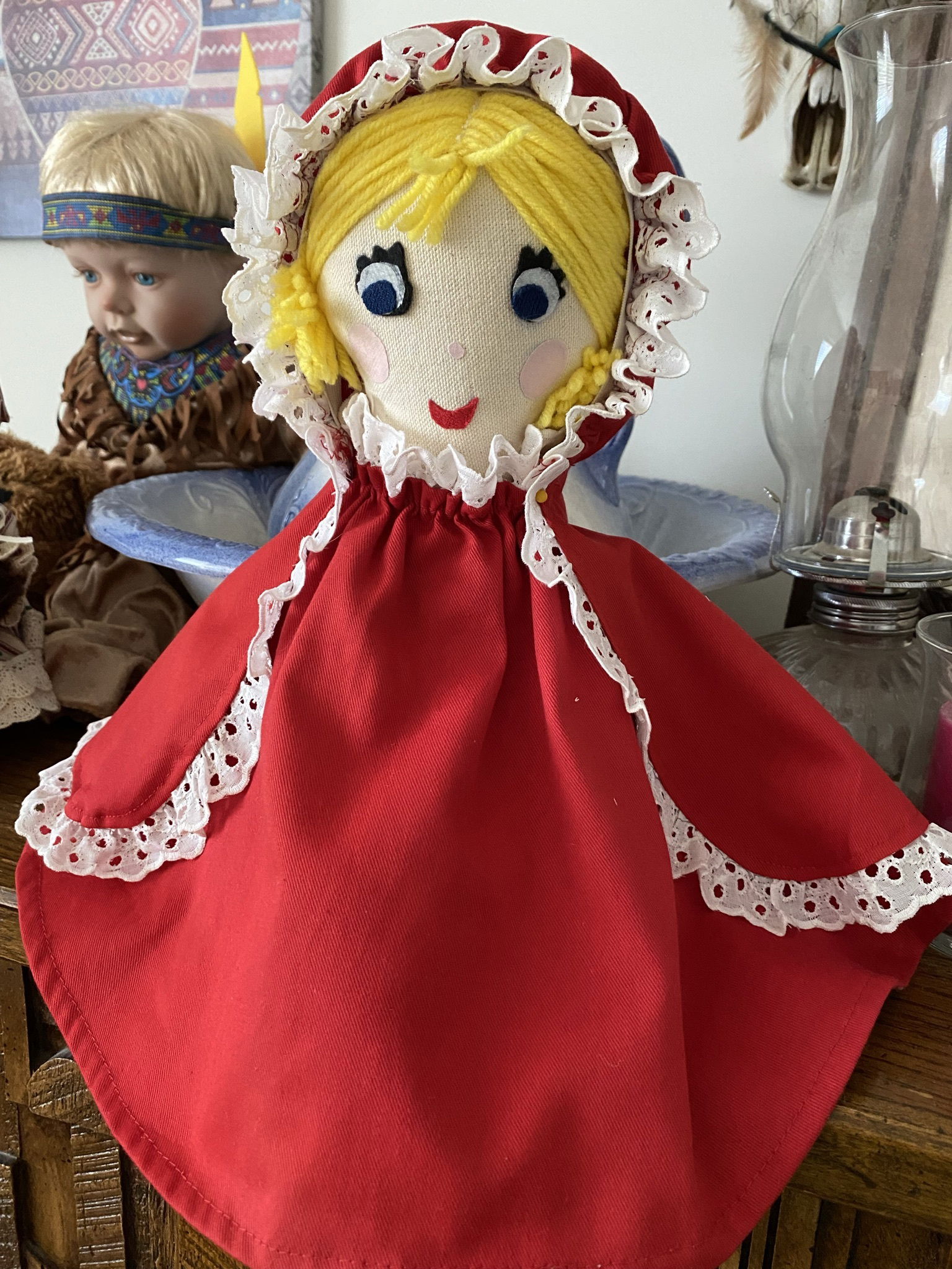 Vintage little red riding 2024 hood topsy turvy doll