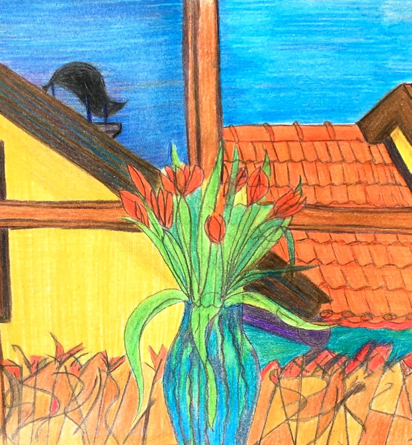 Ausblick, 20x40cm, Bleistift auf Papier