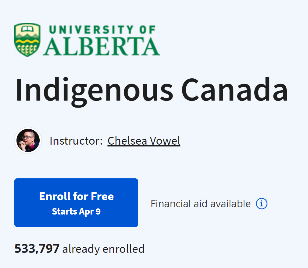 Indigenous Canada - A Free Online Course!