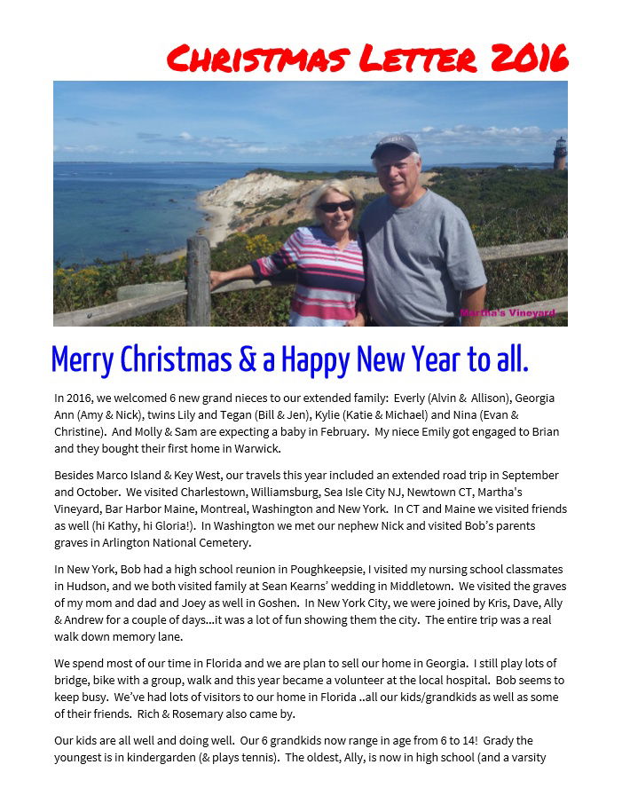 2016 Holiday Newsletter