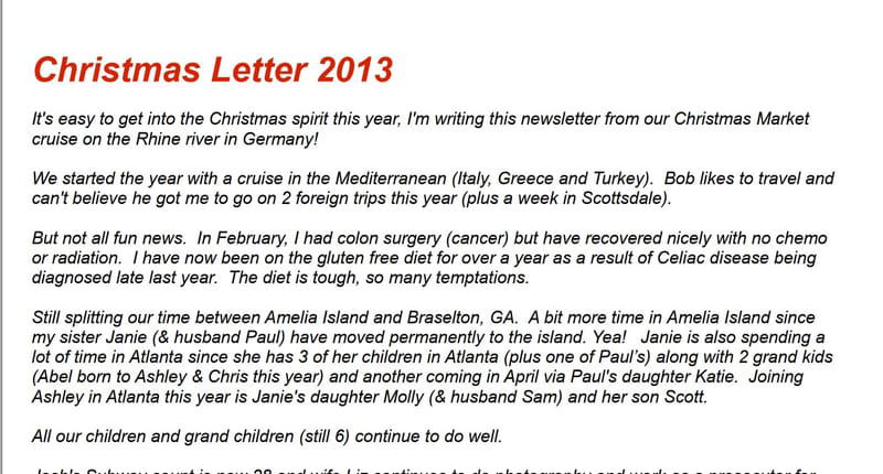 2013 Holiday Newsletter